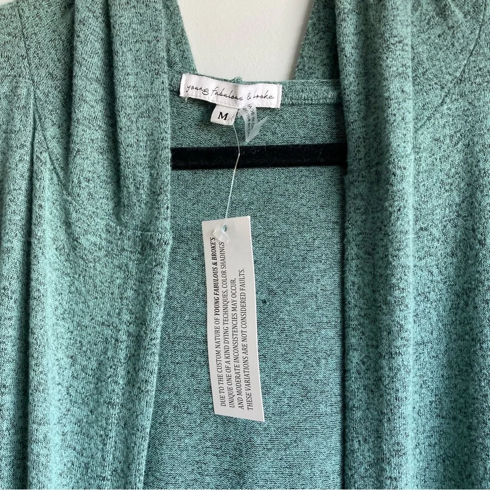 NWT Young Fabulous & Broken Oversized Hooded Open Cardigan Size M - Picture 5 of 9